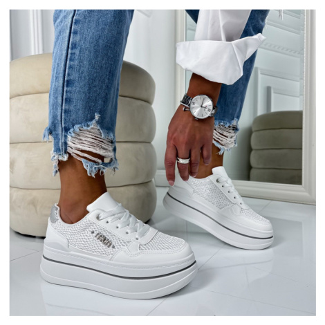 Biele tenisky na platforme iMóda