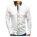 Maskáčovo-biela pánska elegantná košeľa s dlhými rukávmi BOLF 6876