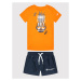 Champion Súprava Tričko a šortky 306050 Oranžová Regular Fit