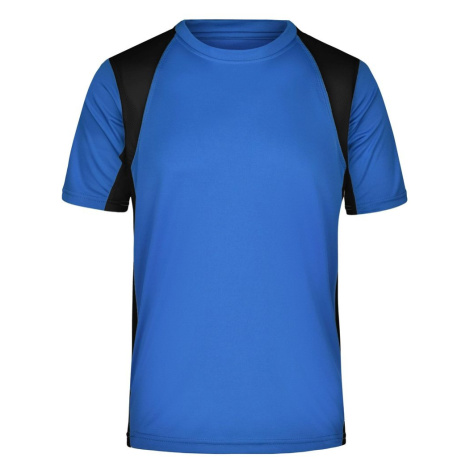 James & Nicholson Pánske športové tričko s krátkym rukávom JN306 - Kráľovská modrá / čierna