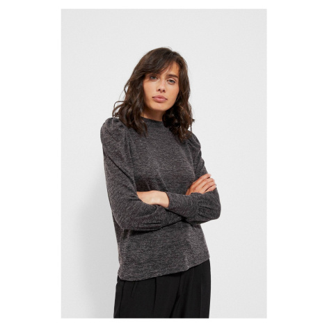 Melang sweatshirt with puff sleeves - graphite Moodo