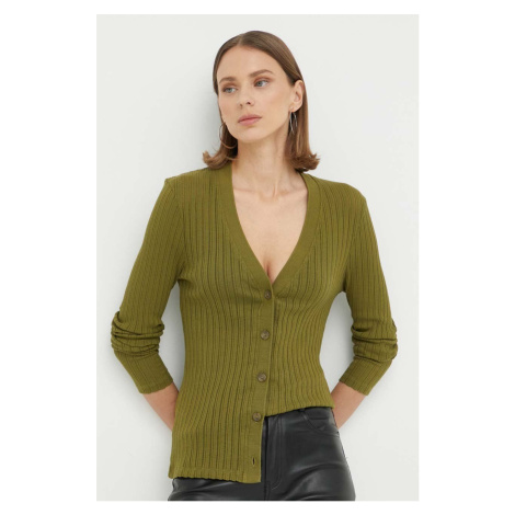 Bavlnený sveter Marc O'Polo zelená farba, tenký, 306202752145