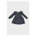 DEFACTO Baby Girl Floral Long Sleeve Ruffle Collar Twill Dress