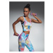 Bas Bleu Crop top TESSERA-TOP 30 sports with colorful print