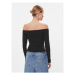 Tommy Jeans Blúzka Tjw Off Shoulder Top Ls DW0DW17535 Čierna Slim Fit