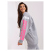 Grey women's oversize sweatshirt with slogans