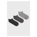 Ponožky Skechers (3-pak) pánske, šedá farba