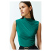 Trendyol Green Zero Sleeve Gathered, Fitted, Flexible Knitted Blouse