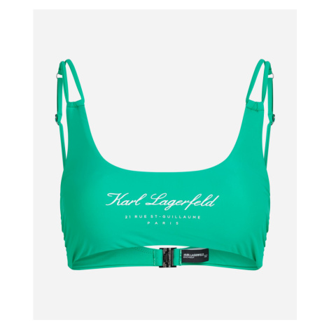 Plavky Karl Lagerfeld Hotel Karl Bikini Top Zelená