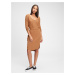 GAP Šaty softspun banded waist dress Hnedá