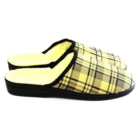 Pánske žlté kockované papuče RAFAT John-C