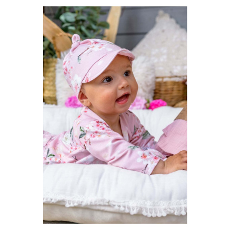 Detská bavlnená čiapka Jamiks ARDEN ružová farba, vzorovaná