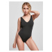 Women's recycled high-leg swimsuit black