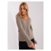 Dark beige women's sweater with braids