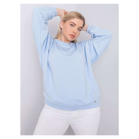 Light blue plus size sweatshirt without hood