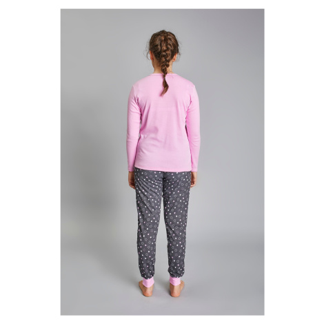 Girls' pyjamas Antilia long sleeves, long legs - pink/print Italian Fashion