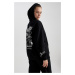 DEFACTO Cool Oversize Fit Hooded Printed Thick Fabric Sweatshirt