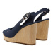 Tommy Hilfiger Sandále Iconic Elena Sling Back Wedge FW0FW04789 Tmavomodrá