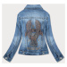 Svetlo modrá dámska džínsová bunda s flitrami (FF-61)