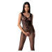 Passion BS098 black - Bodystocking Farba: Čierna