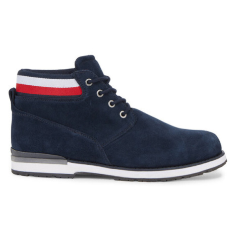 Tommy Hilfiger Šnurovacia obuv Core Hilfiger Suede Boot FM0FM04800 Modrá