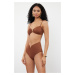 Trendyol Brown Premium Accessory High Waist Hipster Bikini Bottom