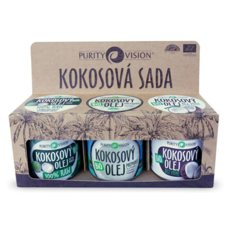 PURITY VISION Kokosová súprava Kokosový olej 3 x 120 ml Darčekové balenie