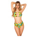 Sexy bikiny s vysokým pásom Sunflowers NEONPINK 42