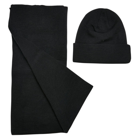 Recycled Base Hat & Scarf Set Black Urban Classics