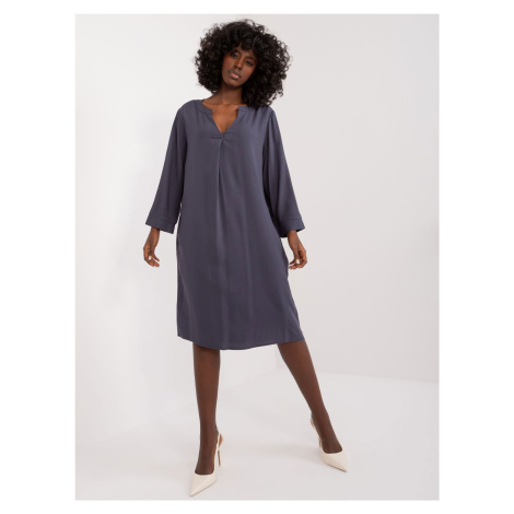 Dark blue oversize shirt dress SUBLEVEL