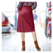 Blancheporte Puzdrová koženková sukňa tmavočervená
