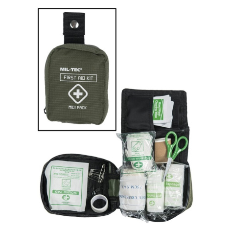 Sada prvej pomoci First Aid Midi Mil-Tec® – Zelená