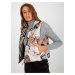 Lady's beige quilted vest with flowers