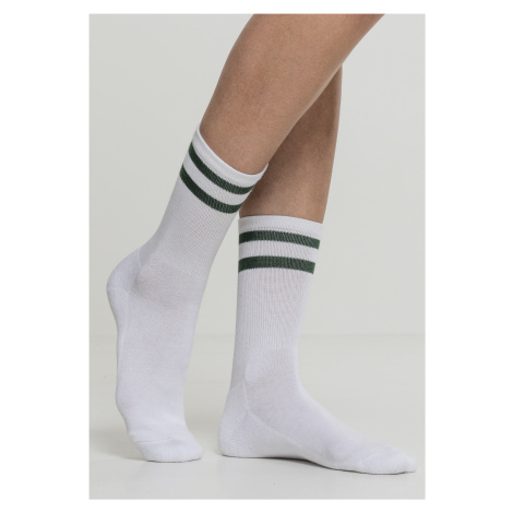 Pánske ponožky Urban Classics 2-Stripe Socks 2 balenie bielo/zelená