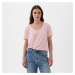 Tričko GAP Shortsleeve Linen Blend Scoop Tee Light Peony