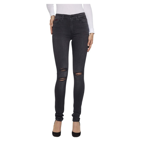 Tommy Hilfiger Rifle - High rise skinny Santana DYBDST čierne