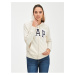 Béžová dámska mikina GAP Logo full-zip hoodie