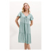 Bigdart 2352 Short V Neck Dress - D. Mint