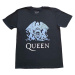 Queen Tričko Blue Crest Unisex Black