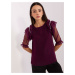 Dark purple formal blouse with slits