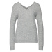 VILA Sveter 'VIDISA KNIT WOOL V-NECK L/S TOP'  svetlosivá