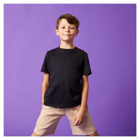 Detské bavlnené tričko unisex čierne DOMYOS