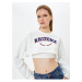 Koton Crop Sweatshirt Printed Crew Neck Long Sleeve