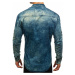 Tmavomodro-šedá pánska riflová košeľa s dlhými rukávmi BOLF 0895