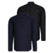 DOUBLE SET G783 DEWBERRY JUDGE COLLAR SHIRT-NAVY - BLACK