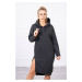 Dress with a hood and a slit on the side graphite melange