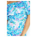 Dámske šaty s volánom a potlačou kvetín modré - Modrá / - Numoco květinový print