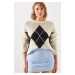 Bianco Lucci Women's Checkered Sweater