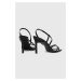 Kožené sandále Calvin Klein GEO STILETTO ASY SAN čierna farba, HW0HW01609