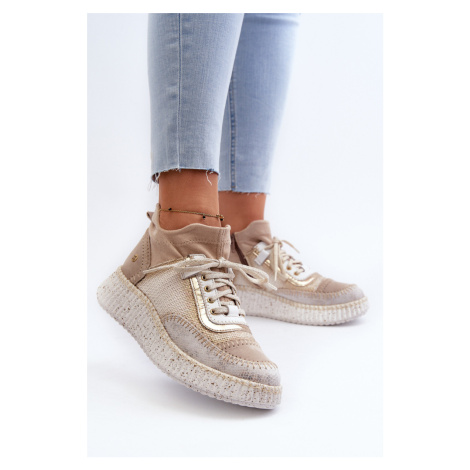 Suede women's shoes Maciejka beige